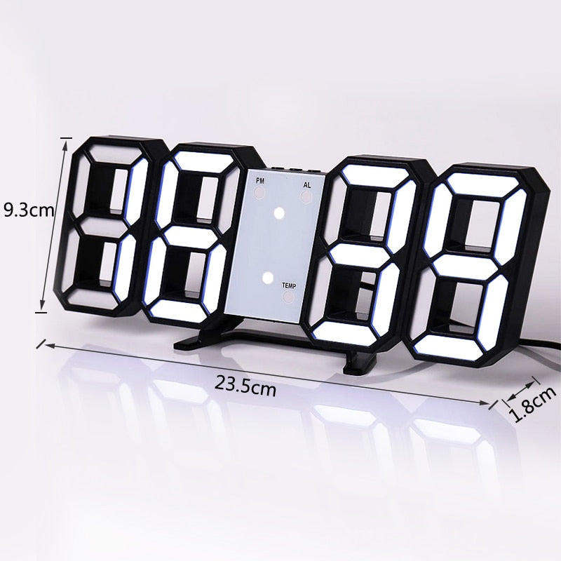 3D LED Digital Clock Wall