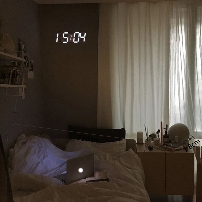 3D LED Digital Clock Wall